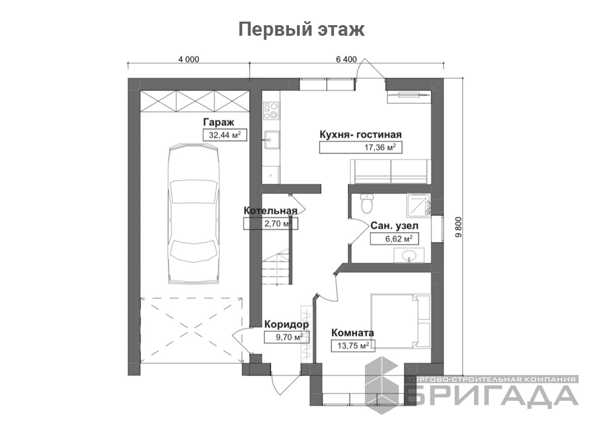 Дом из кирпича 125 м2 под ключ Иркутск план01