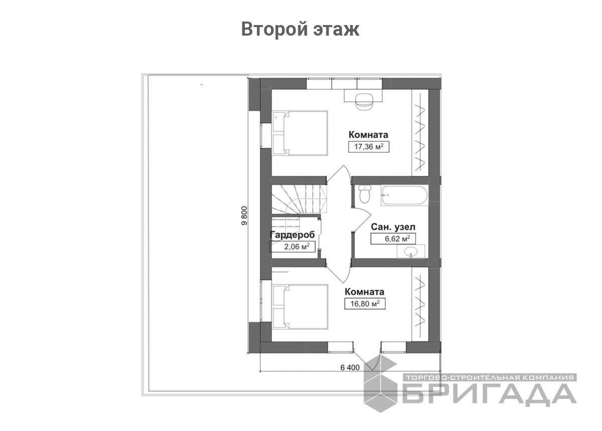 Дом из кирпича 125 м2 под ключ Иркутск план 02